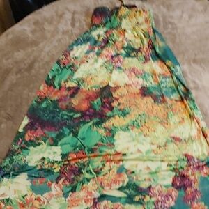 Candy Couture Green Floral Maxi Sun Dress Sz SM